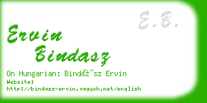 ervin bindasz business card